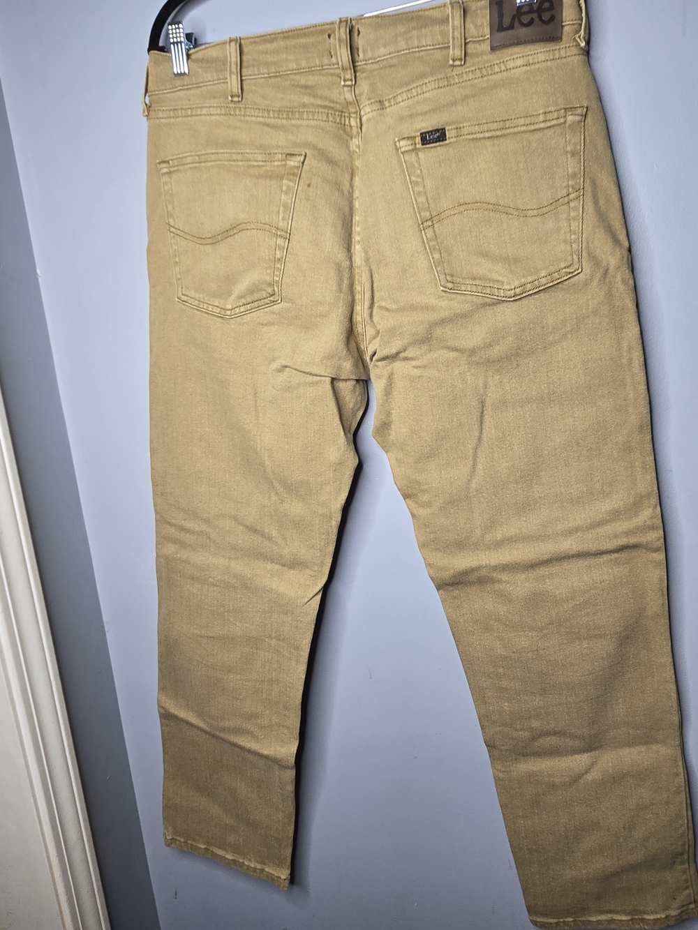 Lee Regular Fit Khaki Pants Mens 34x30 Tan Stretch Denim Casual Workwear - Picture 4 of 4